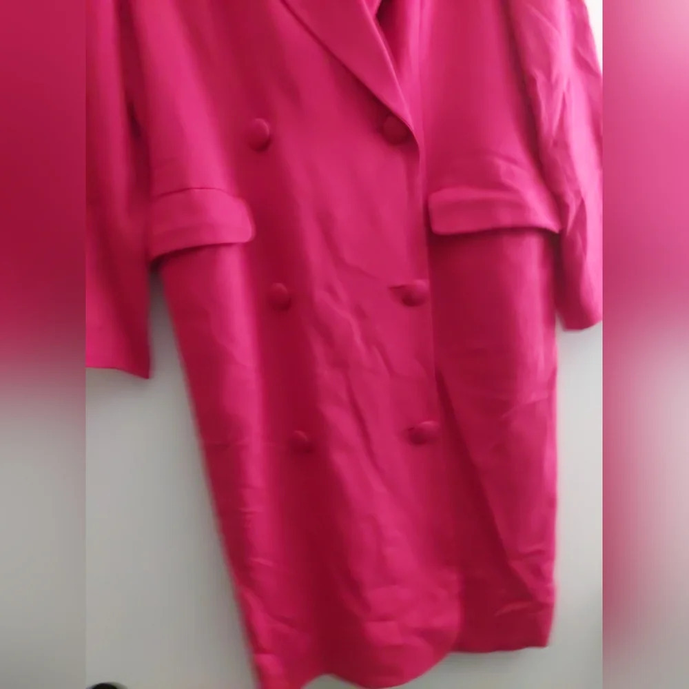 Talbots Red Trench Coat Blazer Style Jacket double breasted Classic Elegant 14 - Picture 6 of 8